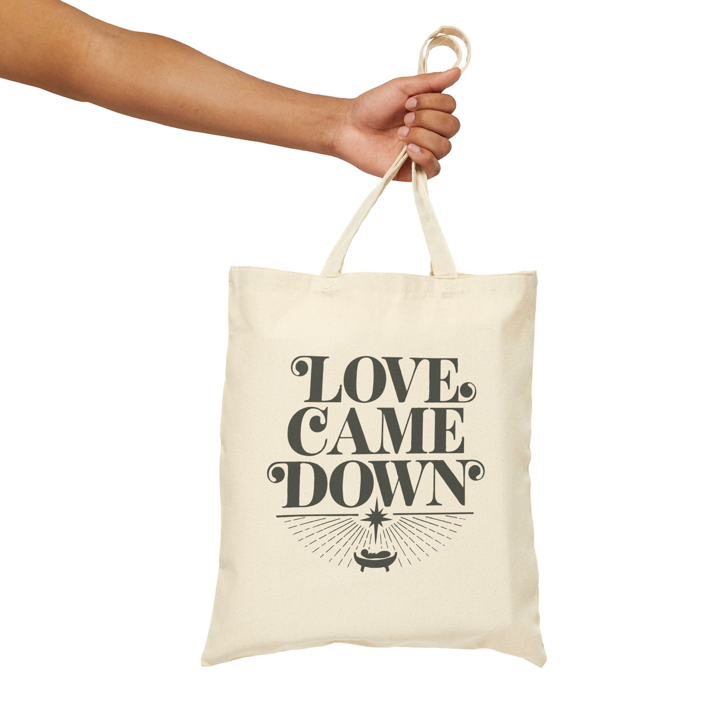 "Love Came Down" Christmas Cotton Canvas Tote Bag