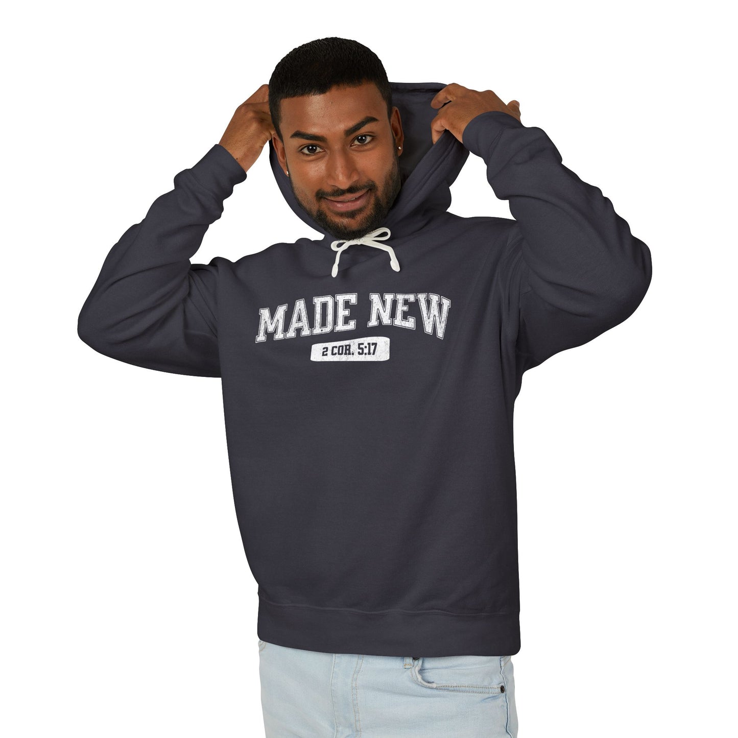 "MADE NEW" VARSITY UNISEX PREMIUM LIGHTWEIGHT HOODIE