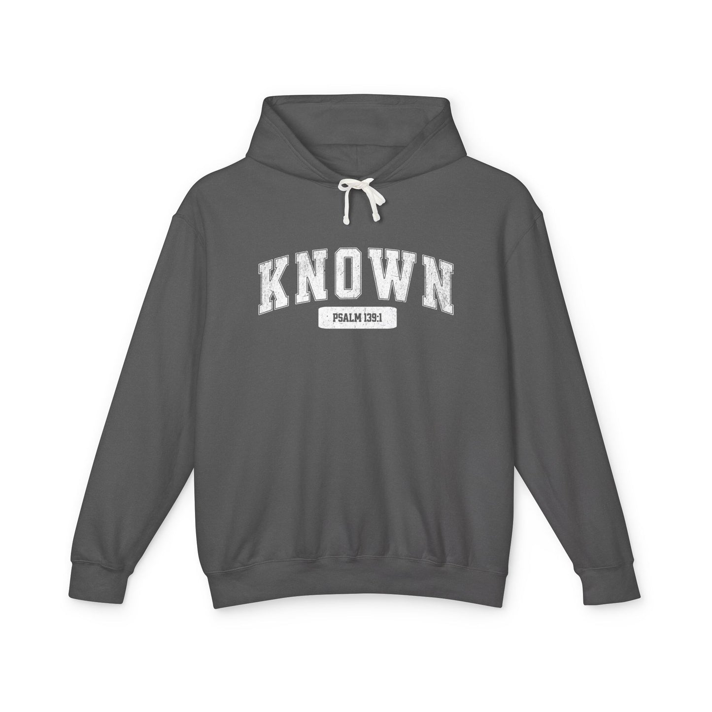 "KNOWN" VARSITY UNISEX PREMIUM LIGHTWEIGHT HOODIE