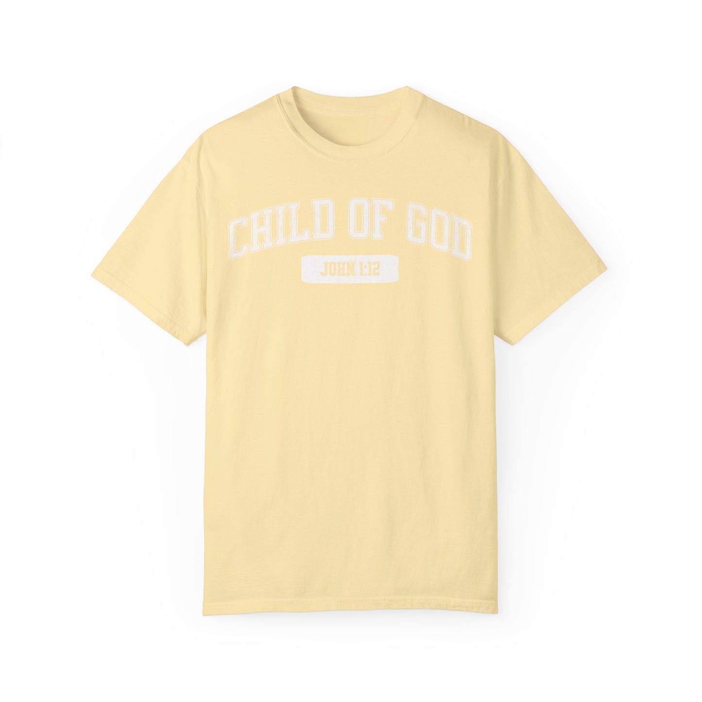 "Child of God" Varsity Style Unisex Garment-Dyed Tee