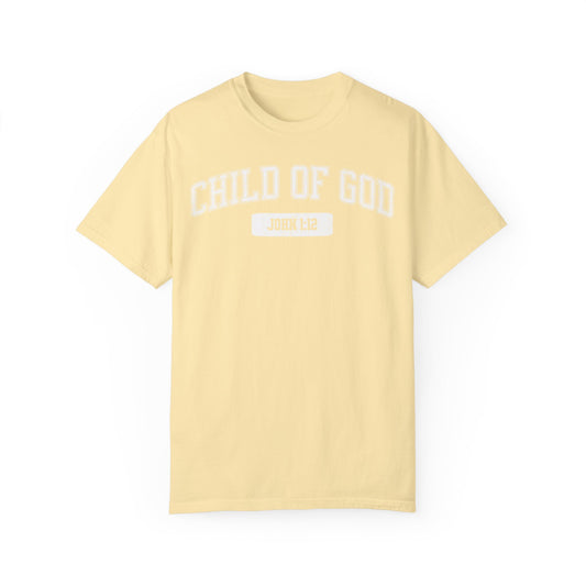 "Child of God" Varsity Style Unisex Garment-Dyed Tee