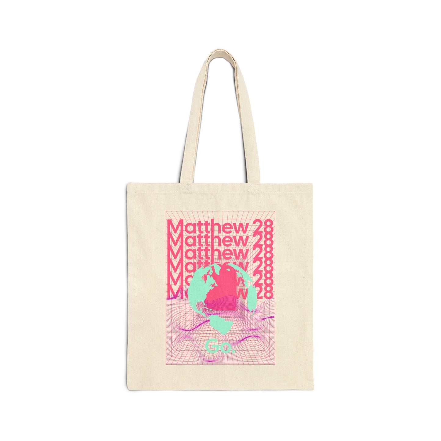 "Go. Matthew 28" Cotton Canvas Tote Bag