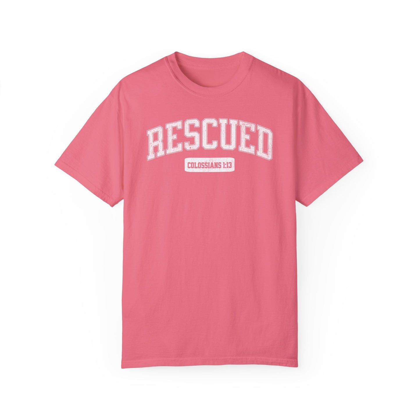 "Rescued" Varsity Style Unisex Garment-Dyed Tee