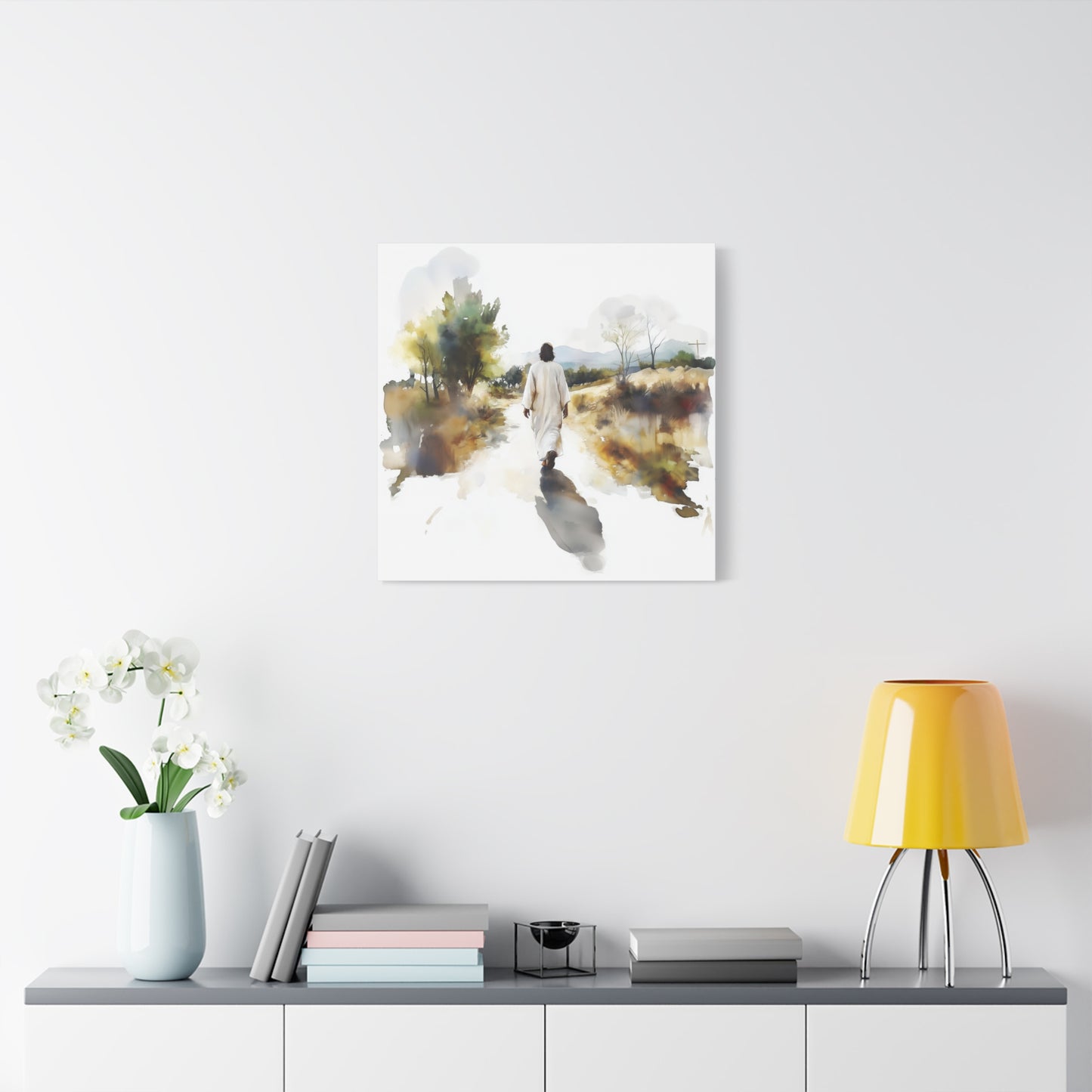"For The Joy Set Before Him" Square Canvas Print