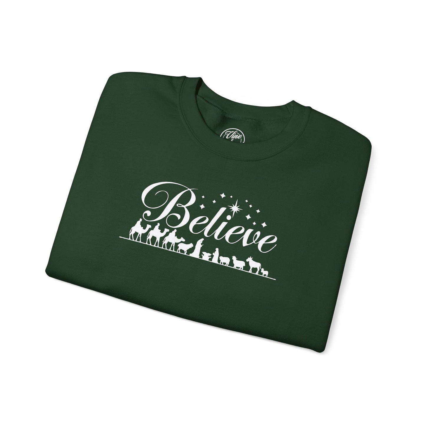 "Believe Nativity" Christmas Crewneck Sweatshirt