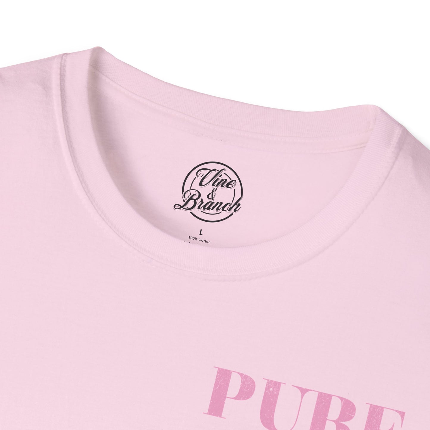 "Pure Worship" Pink Adult Unisex Softstyle Tee