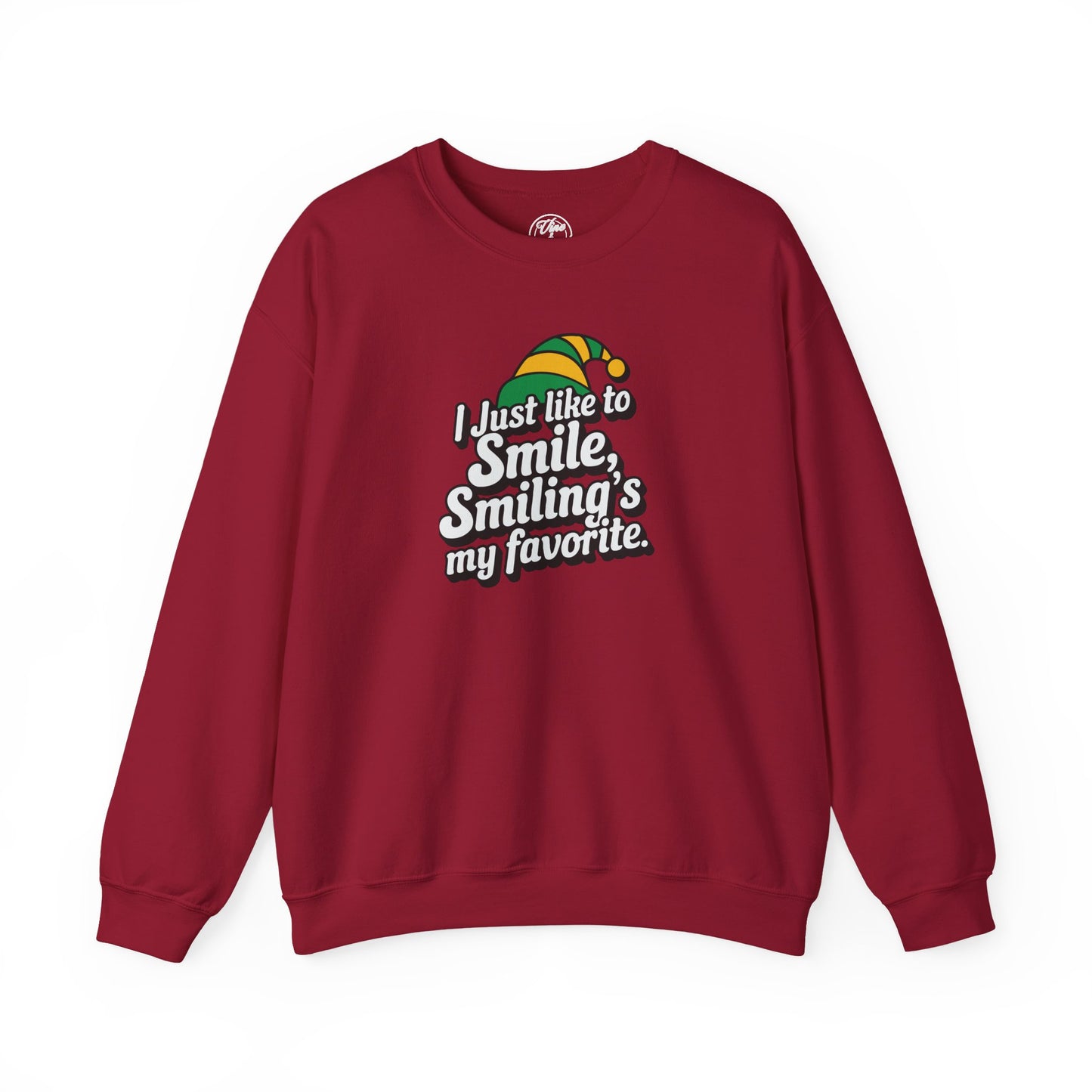 CHRISTMAS "SMILING'S MY FAVORITE" UNISEX CREWNECK SWEATSHIRT