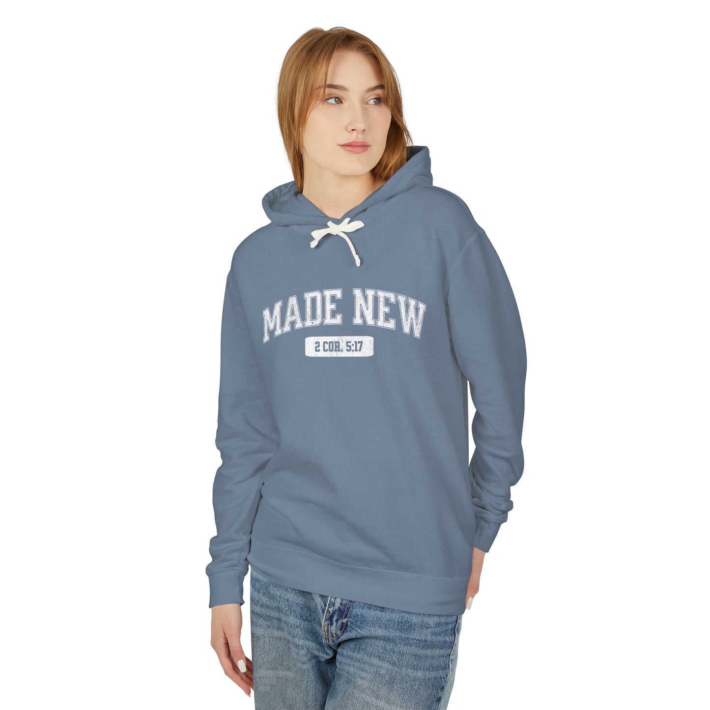 "MADE NEW" VARSITY UNISEX PREMIUM LIGHTWEIGHT HOODIE