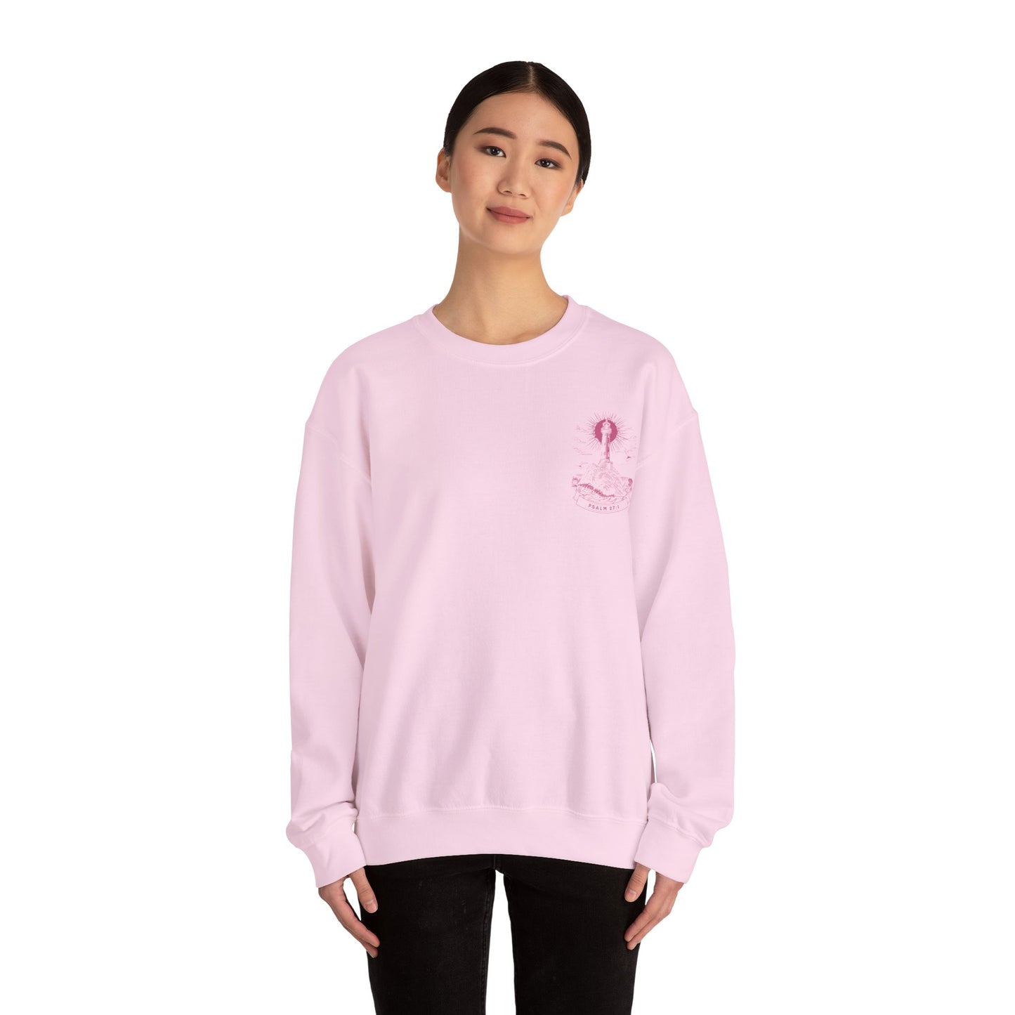 "Psalm 27:1" Adult Crewneck Sweatshirt