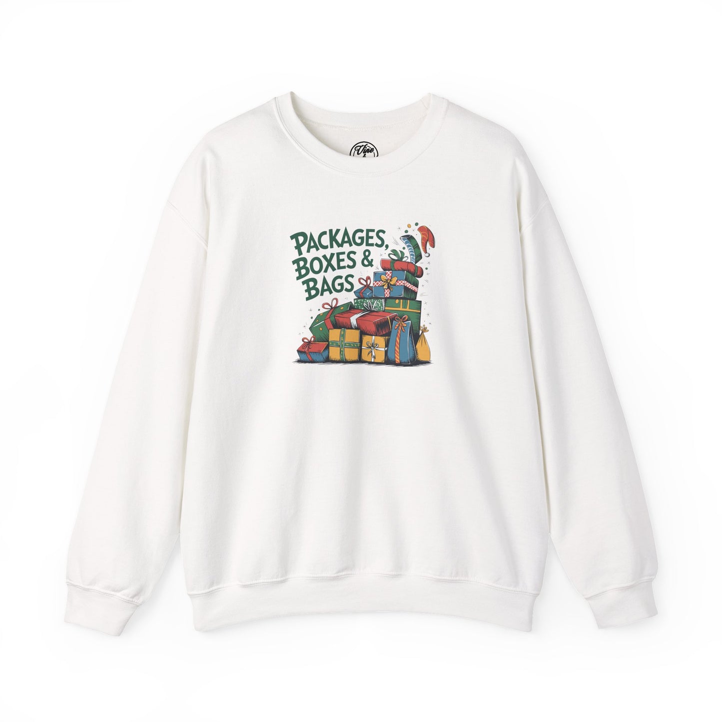 CHRISTMAS "PACKAGES BOXES & BAGS" UNISEX CREWNECK SWEATSHIRT