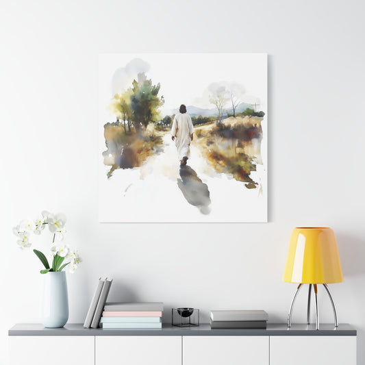 "For The Joy Set Before Him" Square Canvas Print