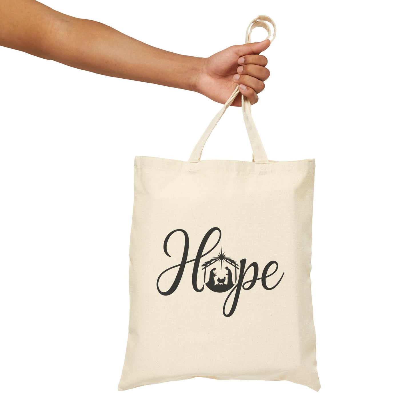 "Hope Nativity" Christmas Cotton Canvas Tote Bag