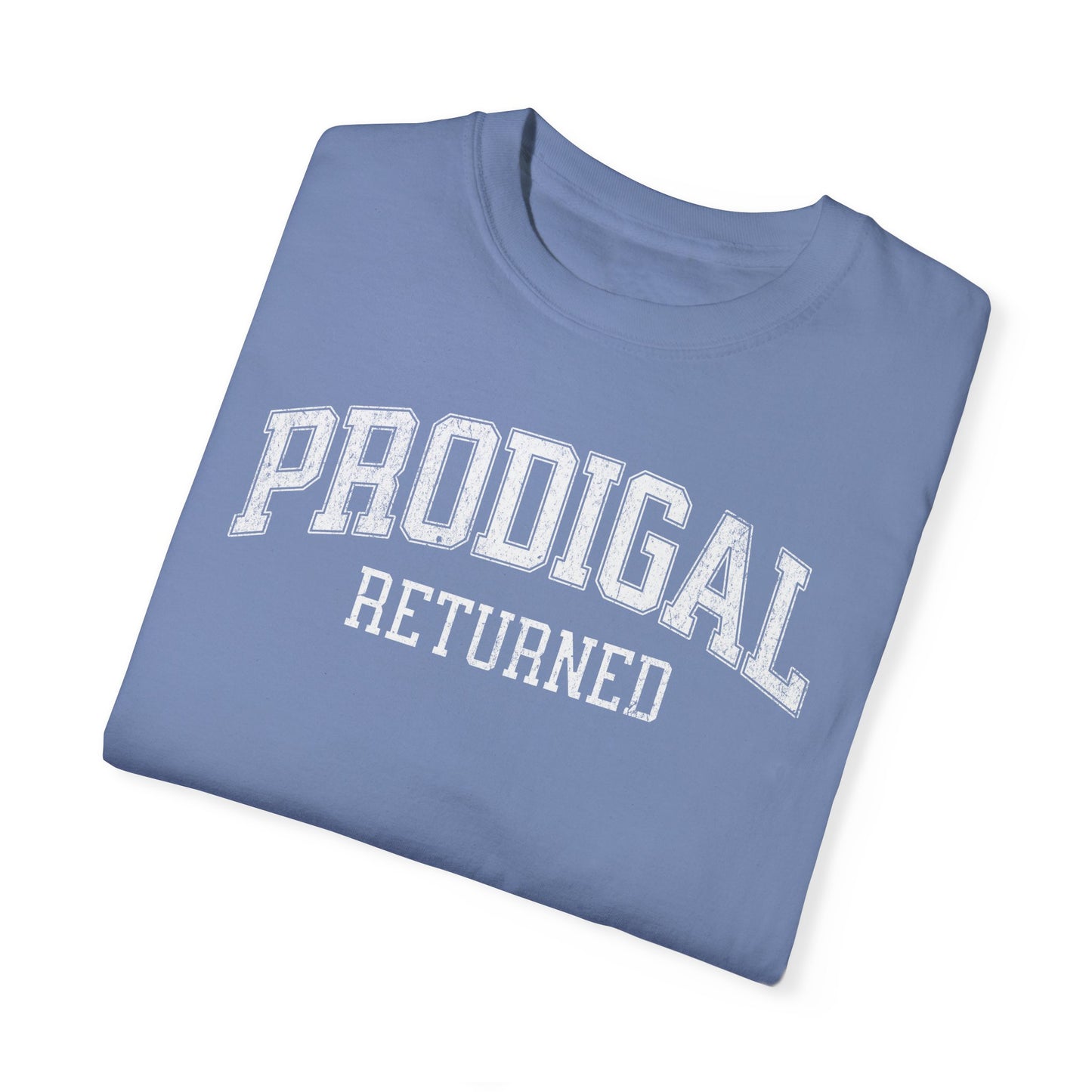 "Prodigal Returns" Varsity Style Unisex Garment-Dyed Tee