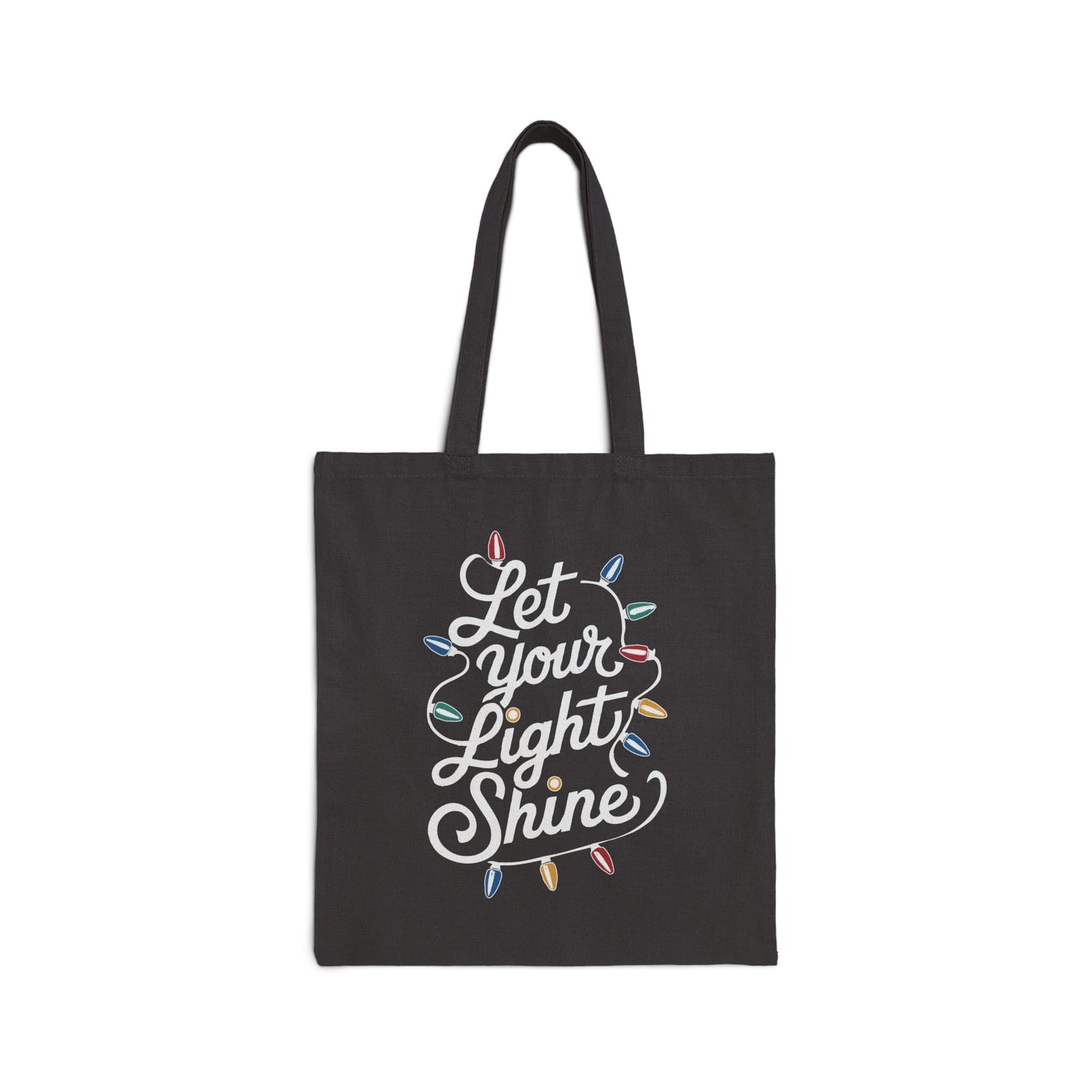 "Let Your Light Shine" Christmas Cotton Canvas Tote Bag