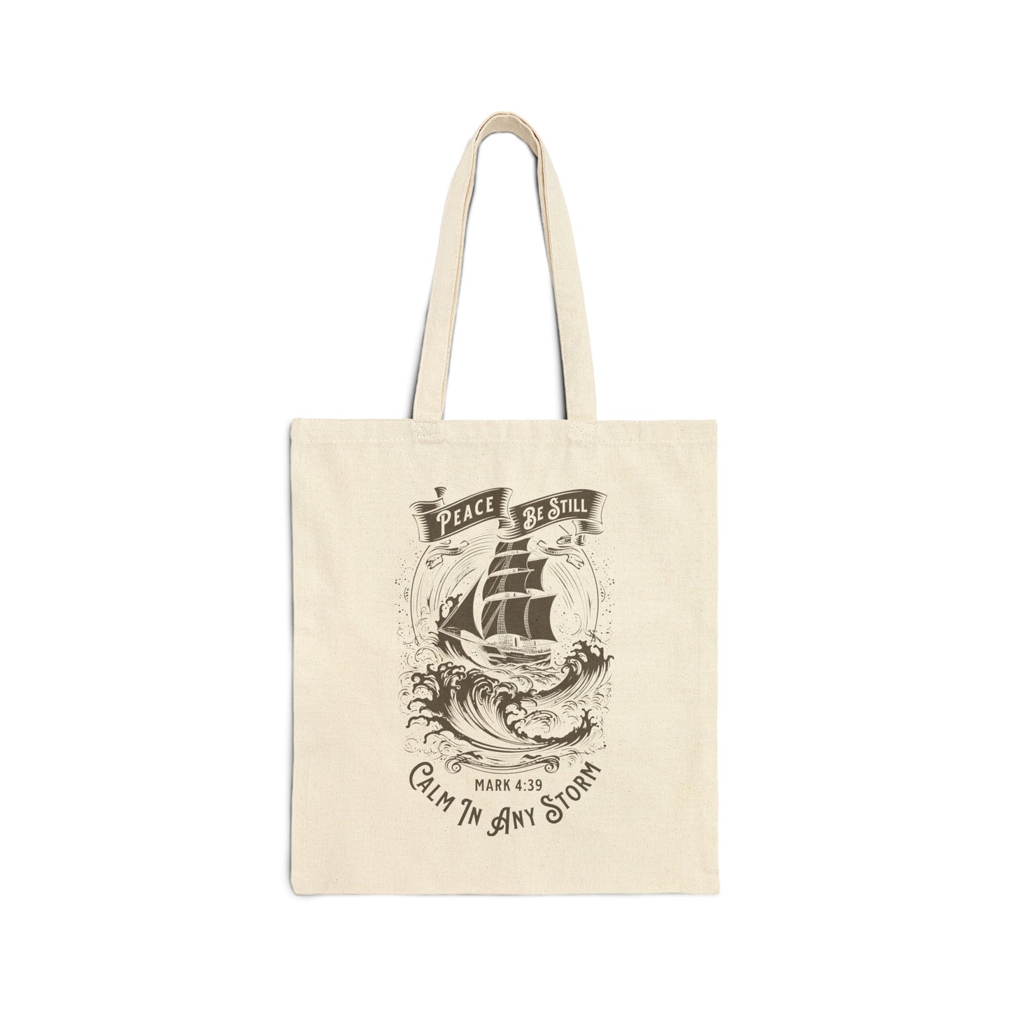 Peace Be Still" Cotton Canvas Tote Bag