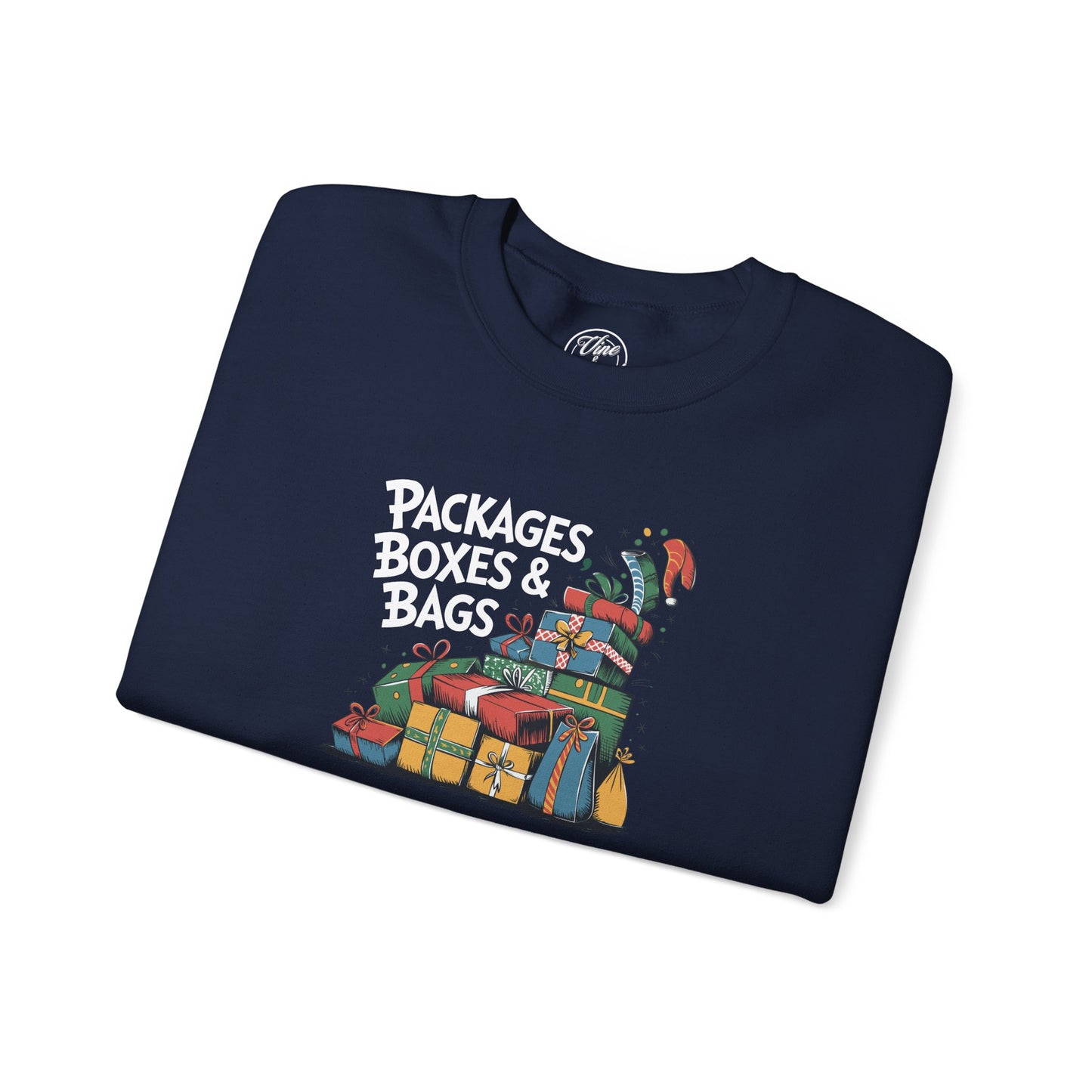 "Packages Boxes & Bags" Christmas Crewneck Sweatshirt