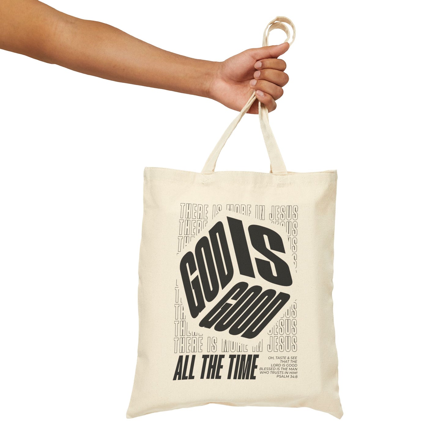 "God Is Good" Cotton Canvas Tote Bag