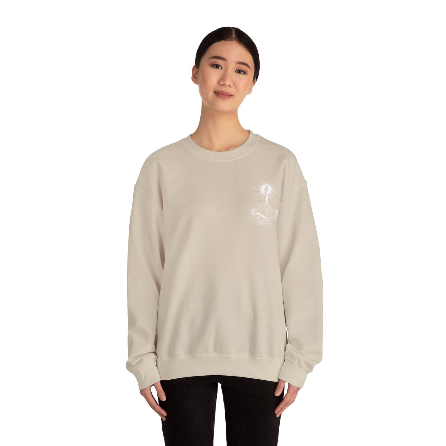 "Psalm 27:1" Adult Crewneck Sweatshirt