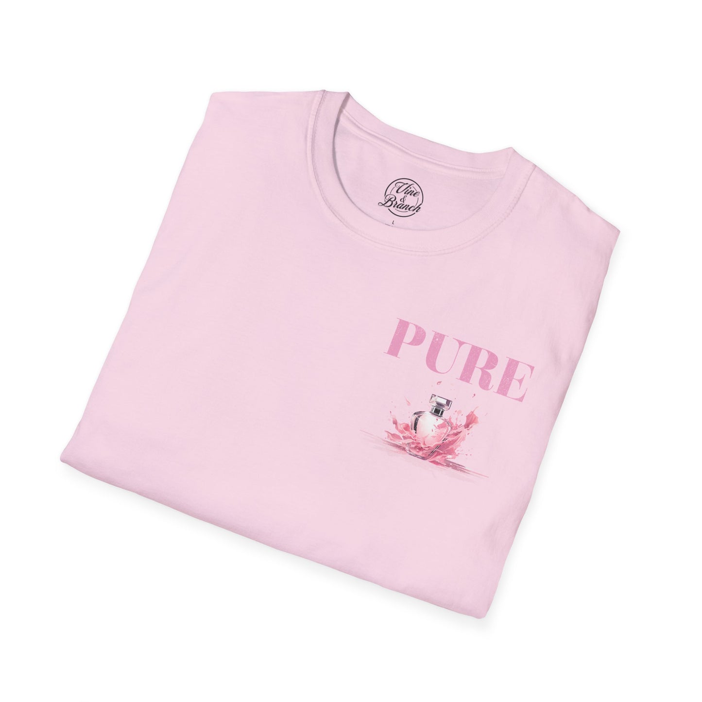 "Pure Worship" Pink Adult Unisex Softstyle Tee