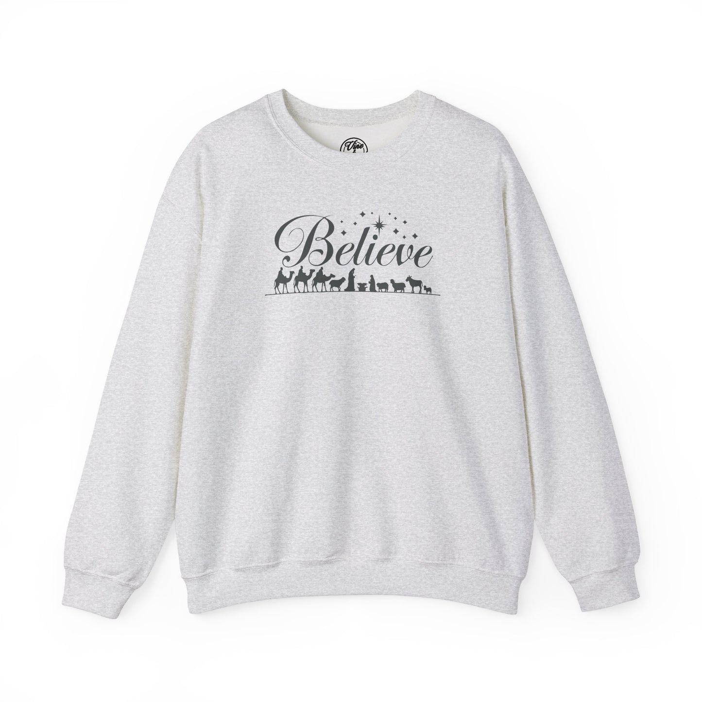 "Believe Nativity" Christmas Crewneck Sweatshirt