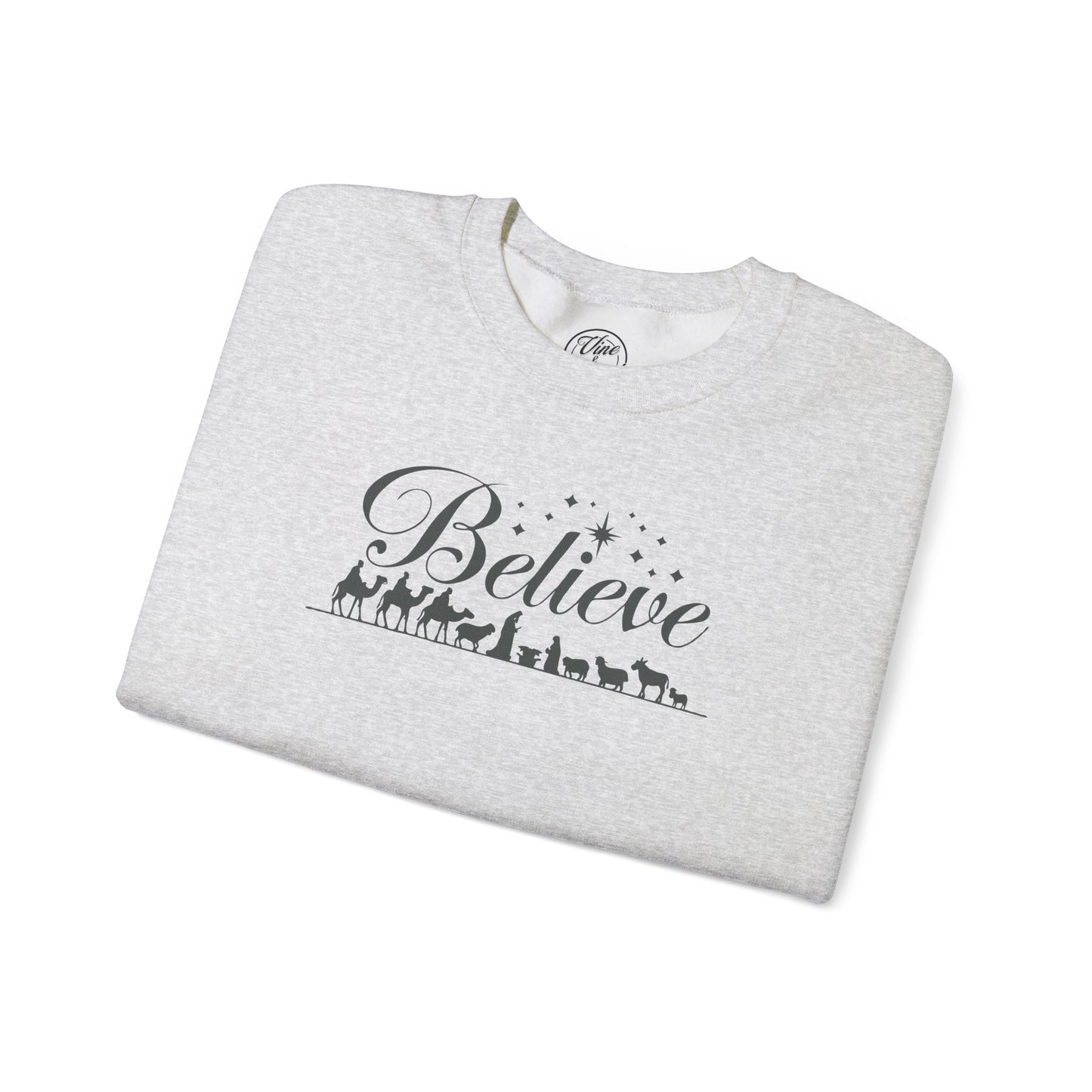 "Believe Nativity" Christmas Crewneck Sweatshirt