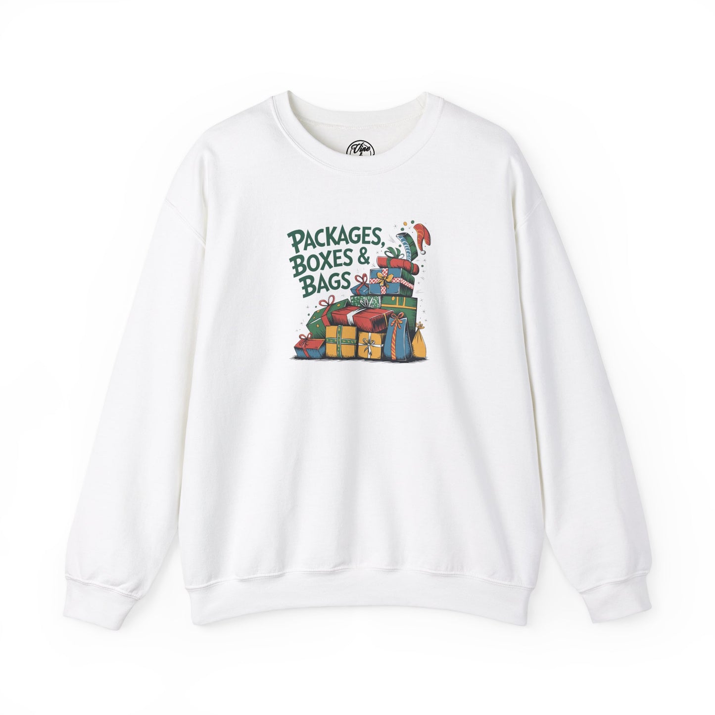 "Packages Boxes & Bags" Christmas Crewneck Sweatshirt