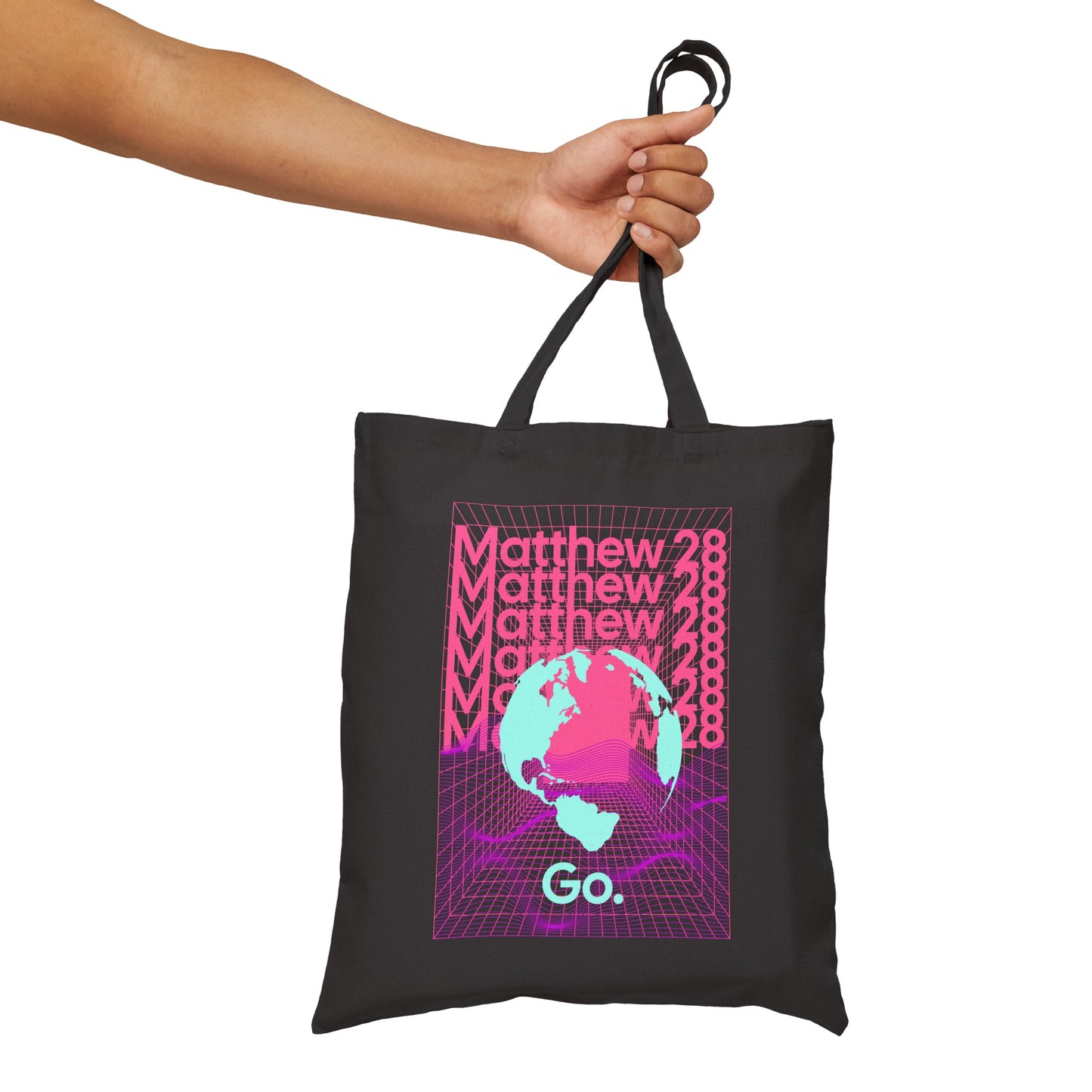 "Go. Matthew 28" Cotton Canvas Tote Bag