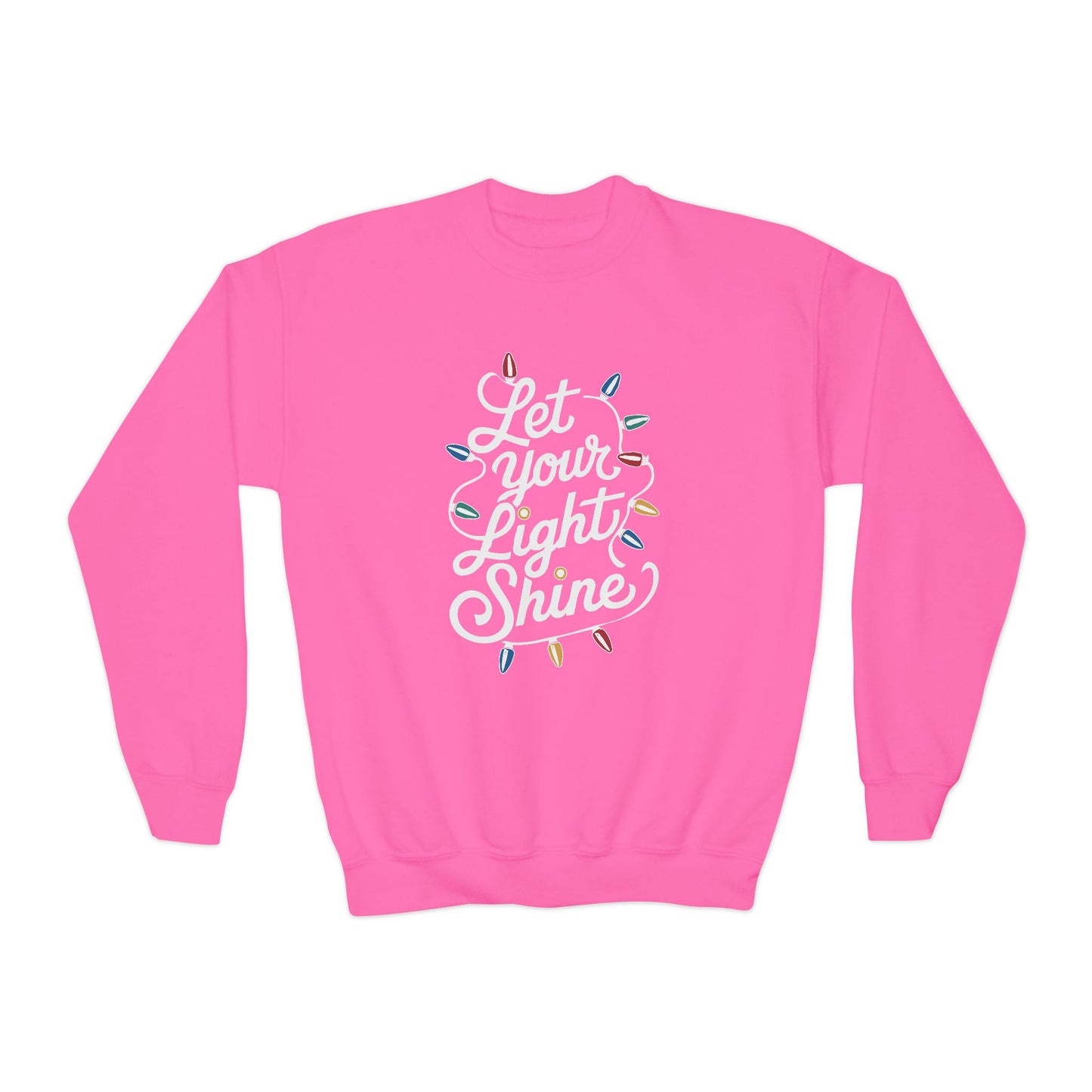 "Let Your Light Shine" Christmas Kids Crewneck Sweatshirt