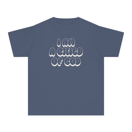 "I Am A Child of God" Kids Midweight Garment-Dyed Tee