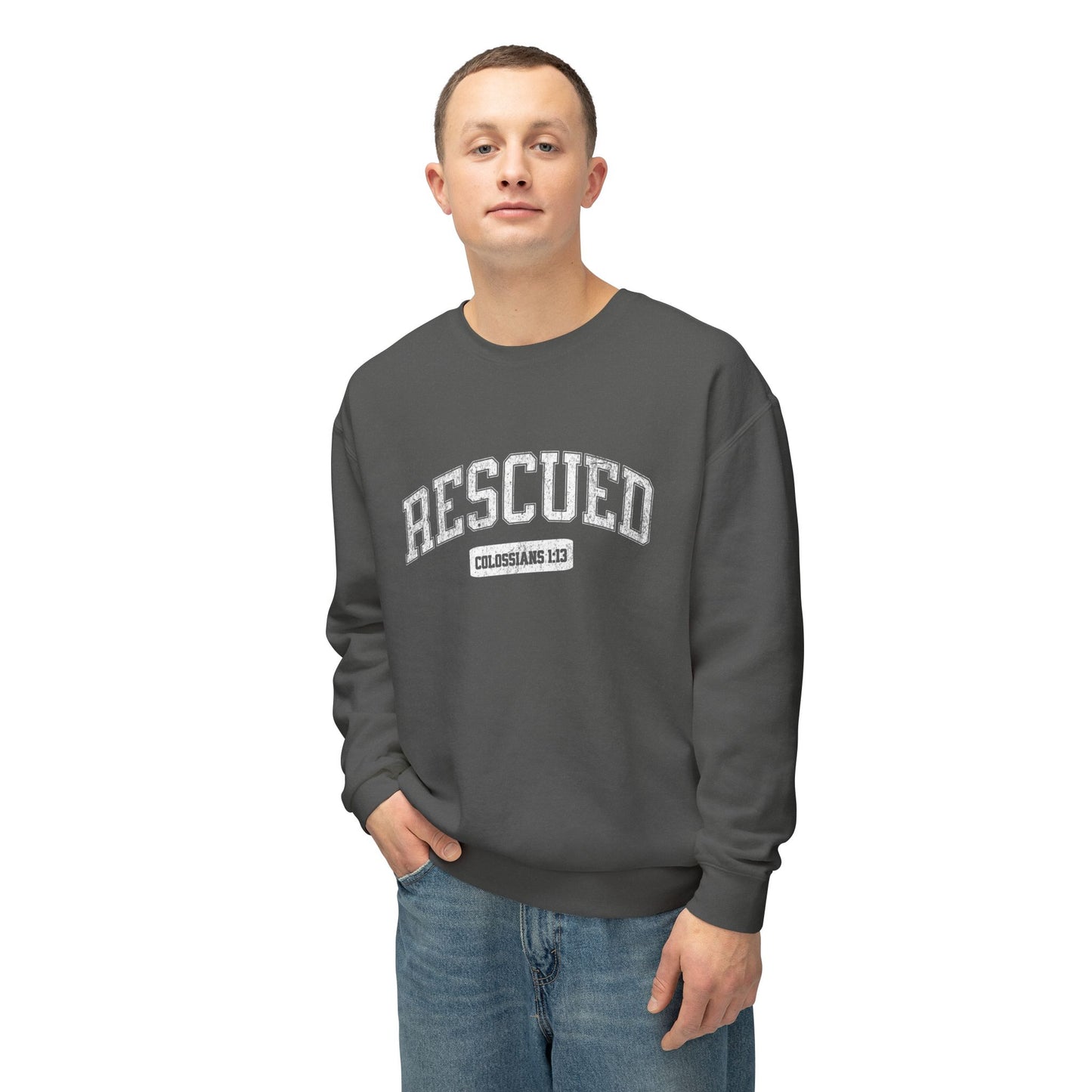 VARSITY "RESCUED" UNISEX PREMIUM SWEATSHIRT