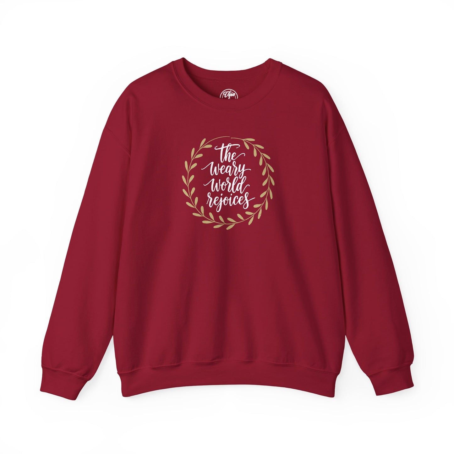 CHRISTMAS "THE WEARY WORLD REJOICES" UNISEX CREWNECK SWEATSHIRT