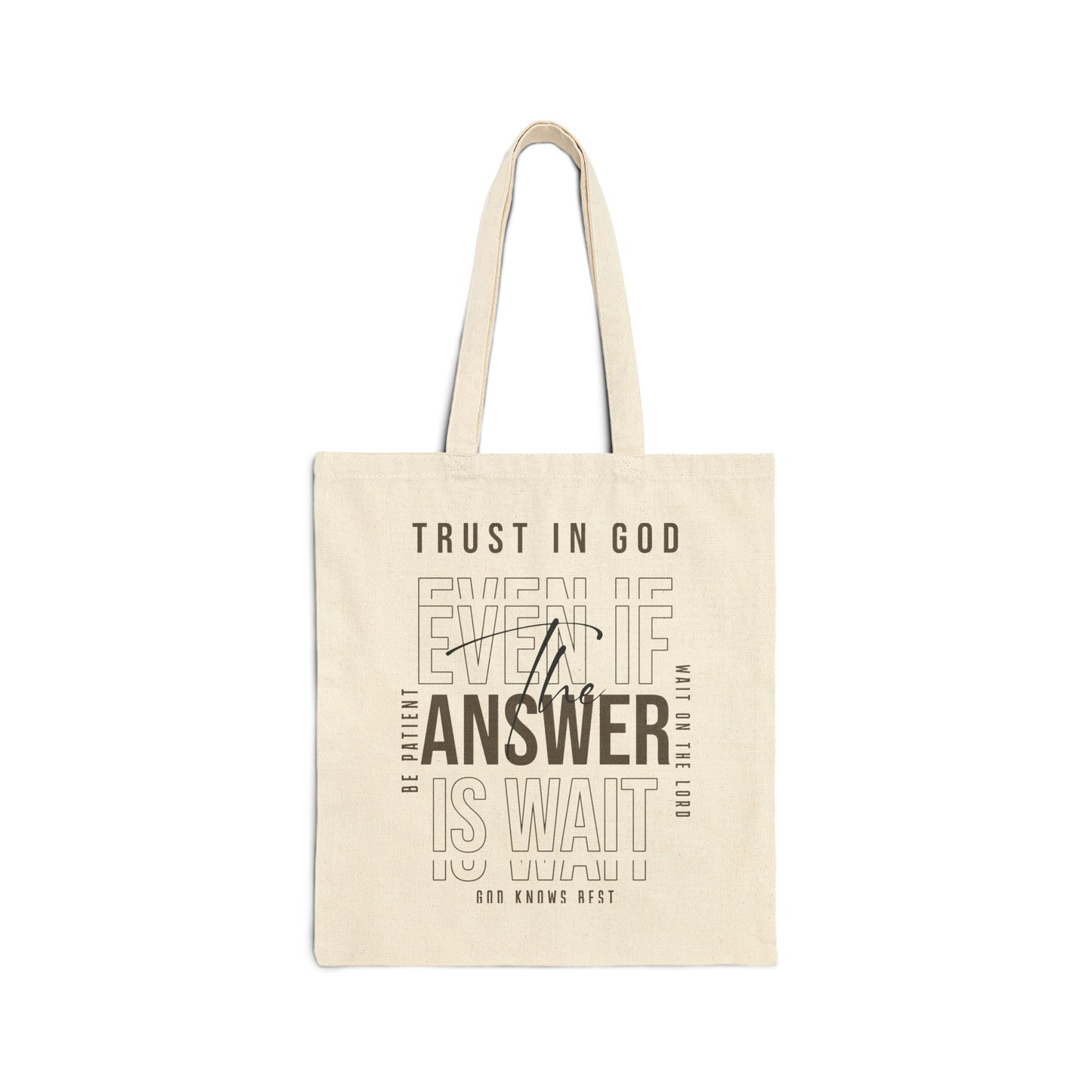 "Trust In God" Cotton Canvas Tote Bag