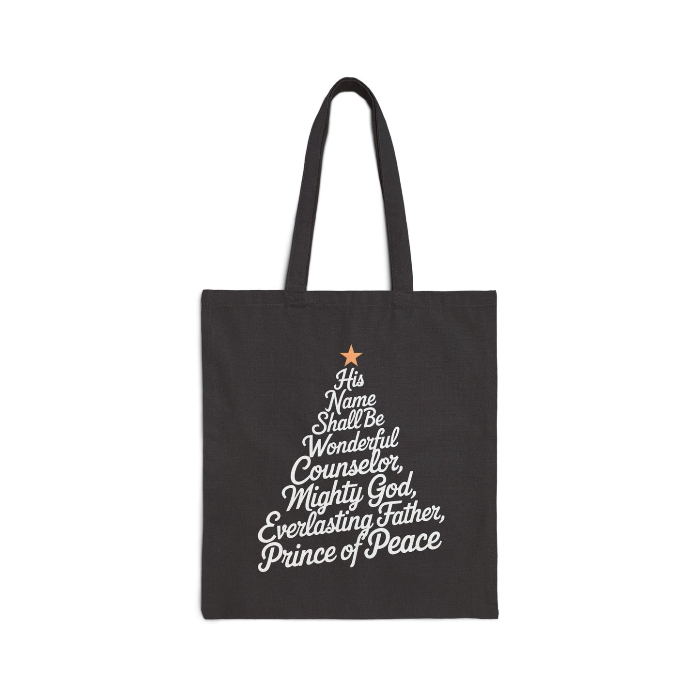 "His Name Shall Be" Christmas Cotton Canvas Tote Bag