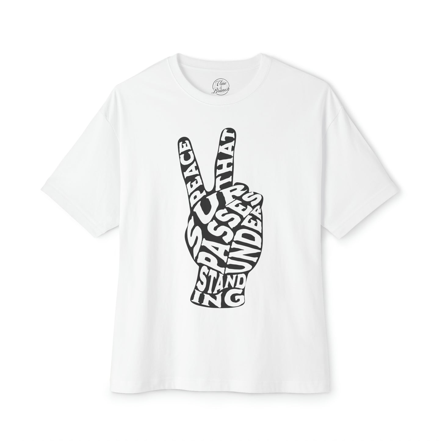 "Peace That Surpasses Understanding" Adult Unisex Oversized Boxy Tee