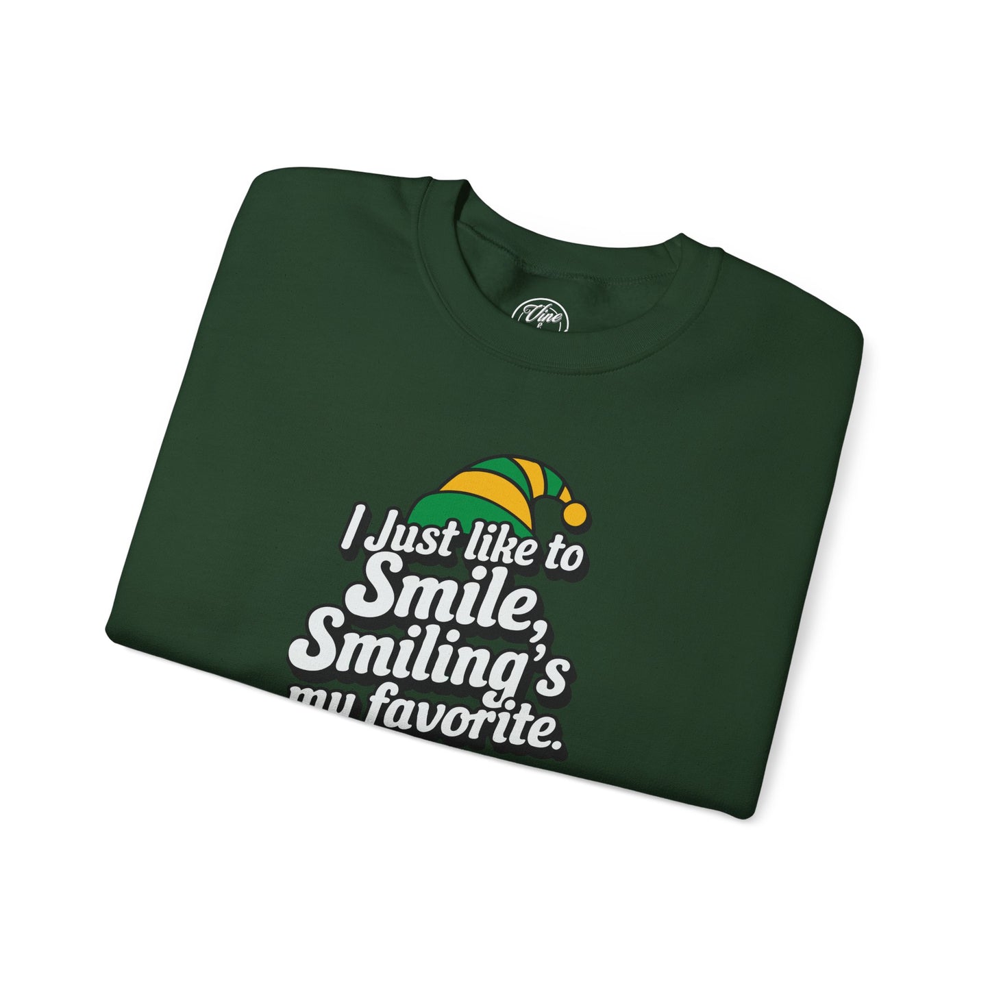 CHRISTMAS "SMILING'S MY FAVORITE" UNISEX CREWNECK SWEATSHIRT