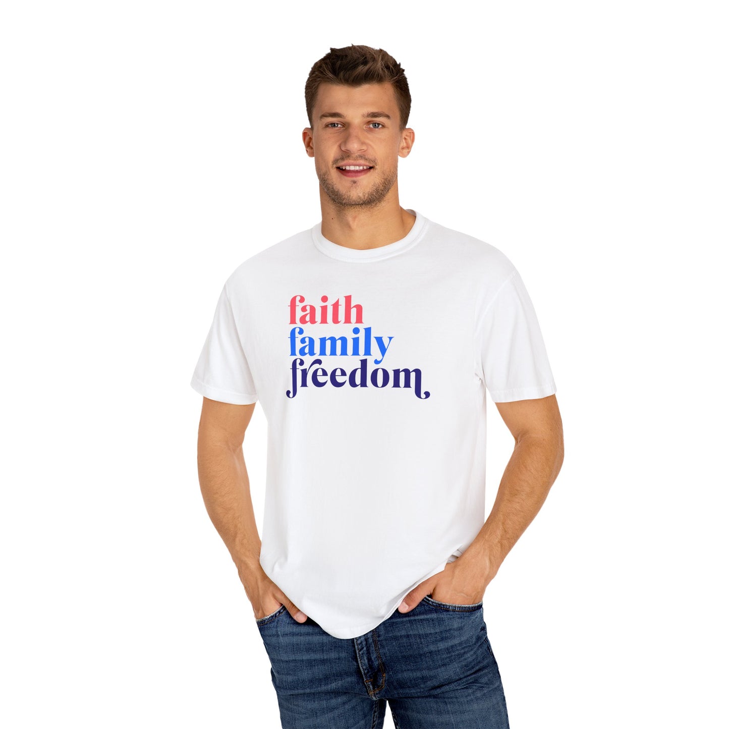 "FAITH FAMILY FREEDOM" UNISEX PREMIUM TEE"