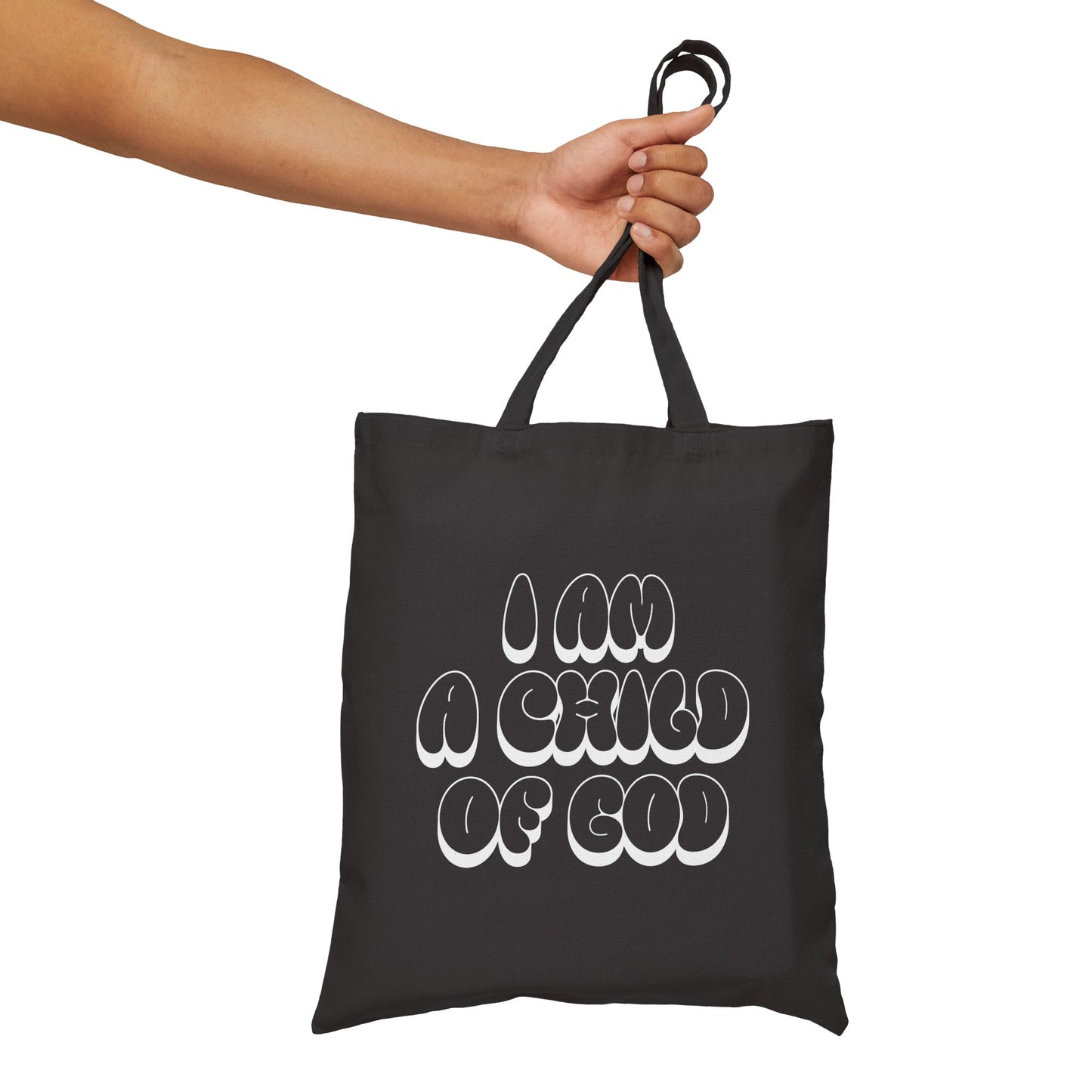 "I Am A Child of God" Cotton Canvas Tote Bag