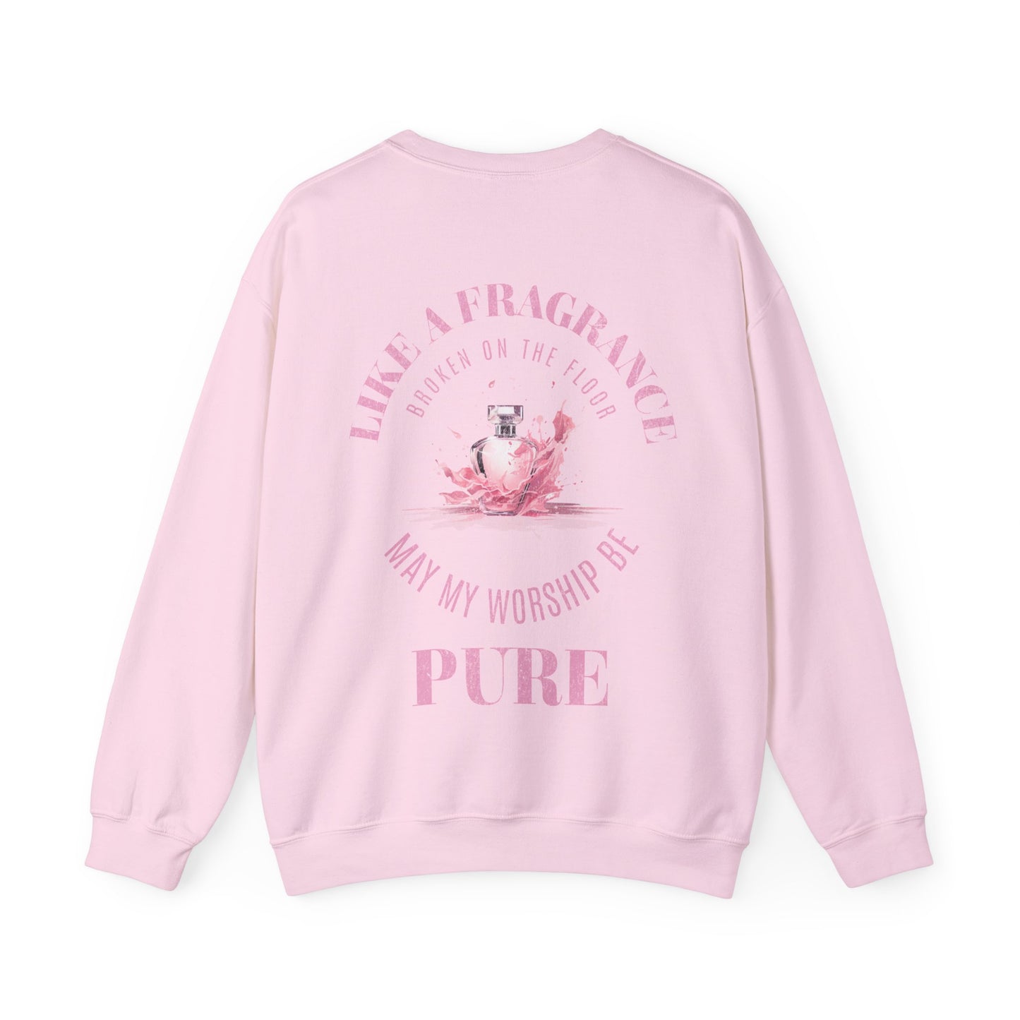 "Pure Worship" Pink Adult Crewneck Sweatshirt