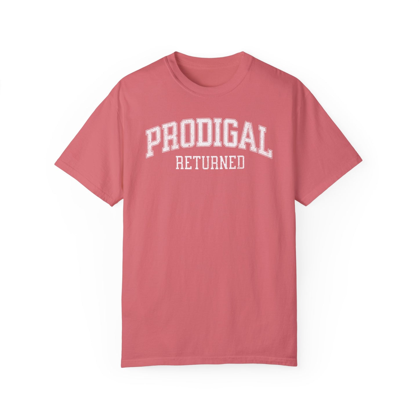 "Prodigal Returns" Varsity Style Unisex Garment-Dyed Tee