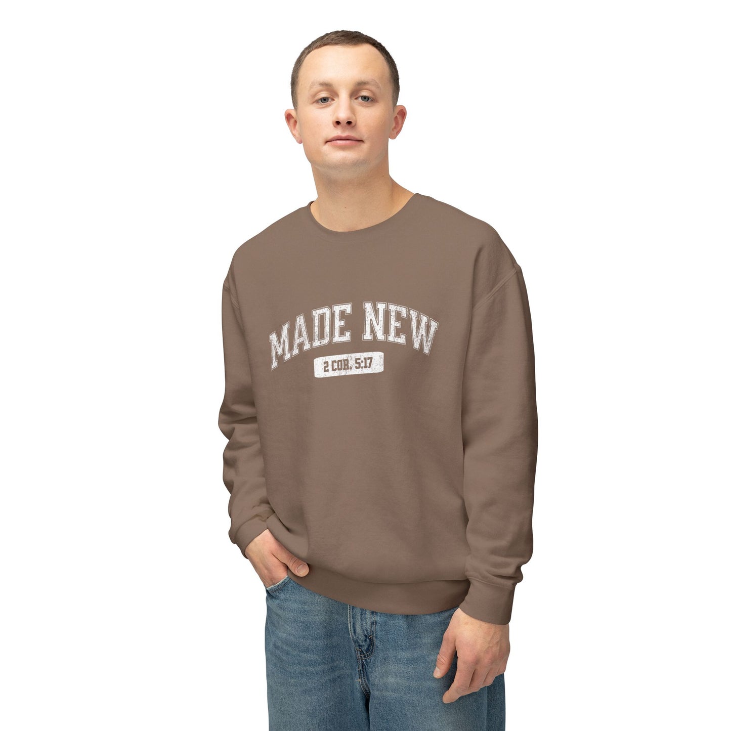 "MADE NEW" VARSITY UNISEX PREMIUM SWEATSHIRT