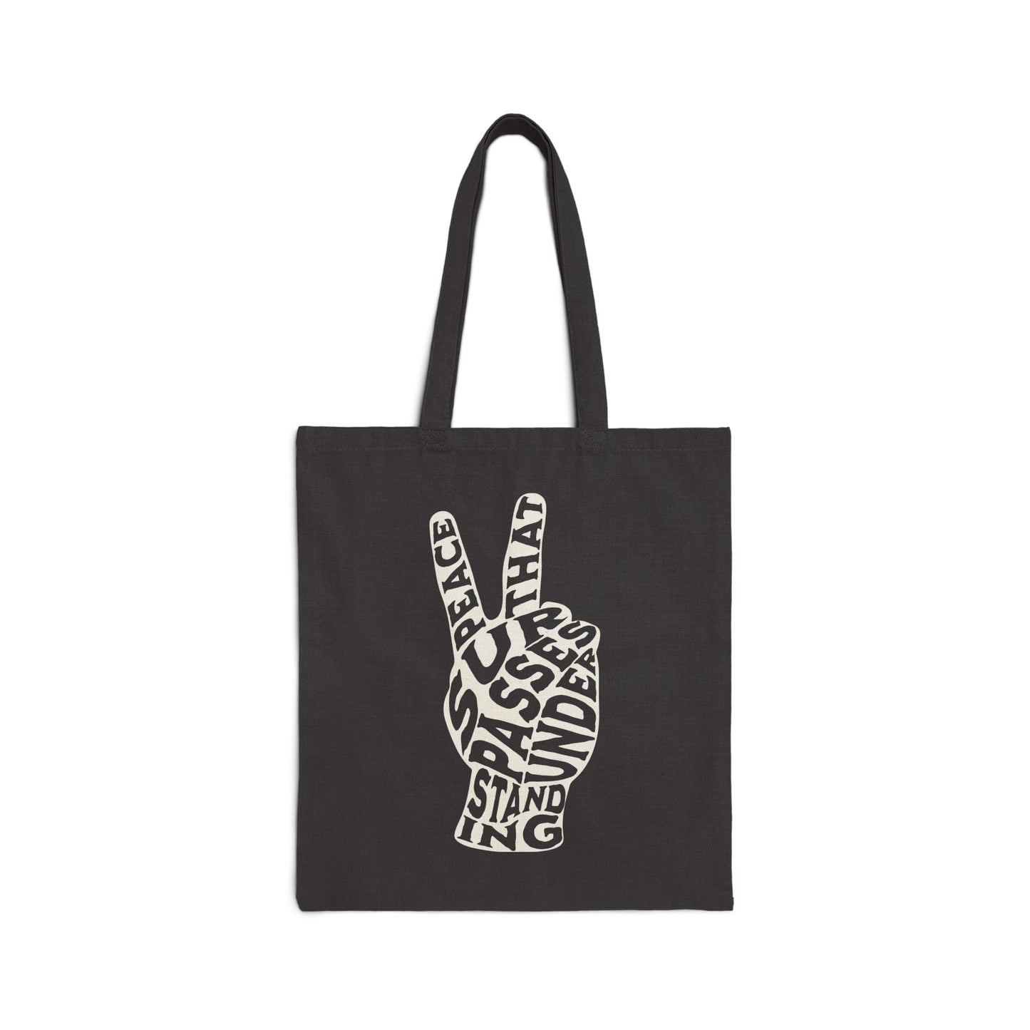 "Peace" Cotton Canvas Tote Bag