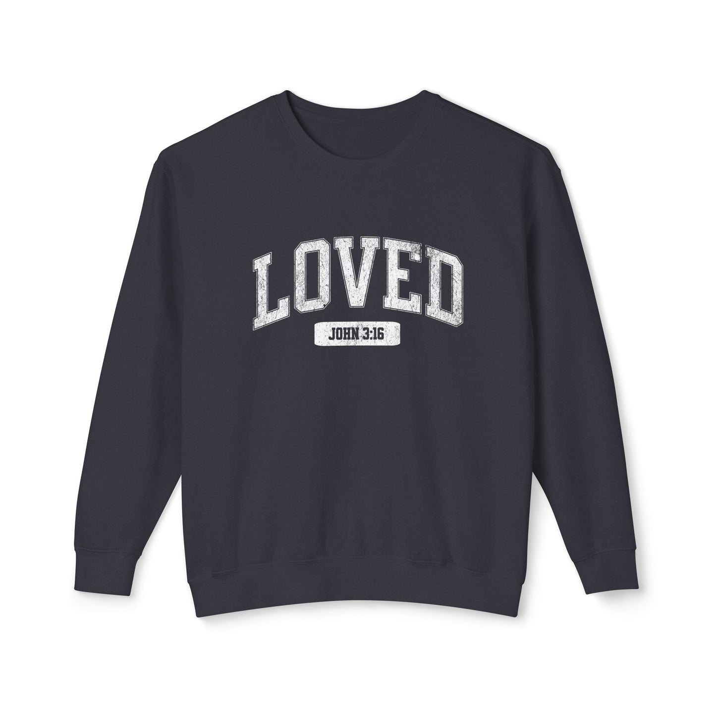 "LOVED" VARSITY UNISEX PREMIUM SWEATSHIRT