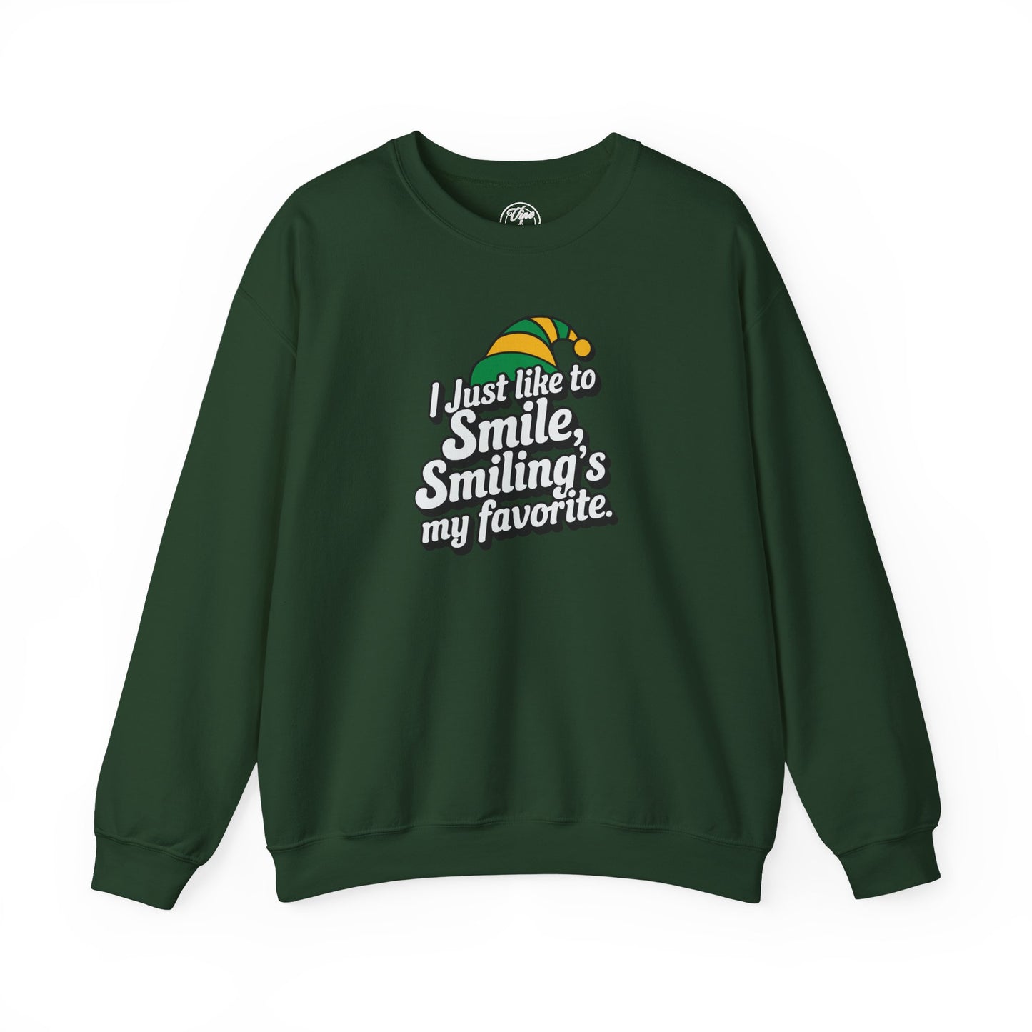CHRISTMAS "SMILING'S MY FAVORITE" UNISEX CREWNECK SWEATSHIRT