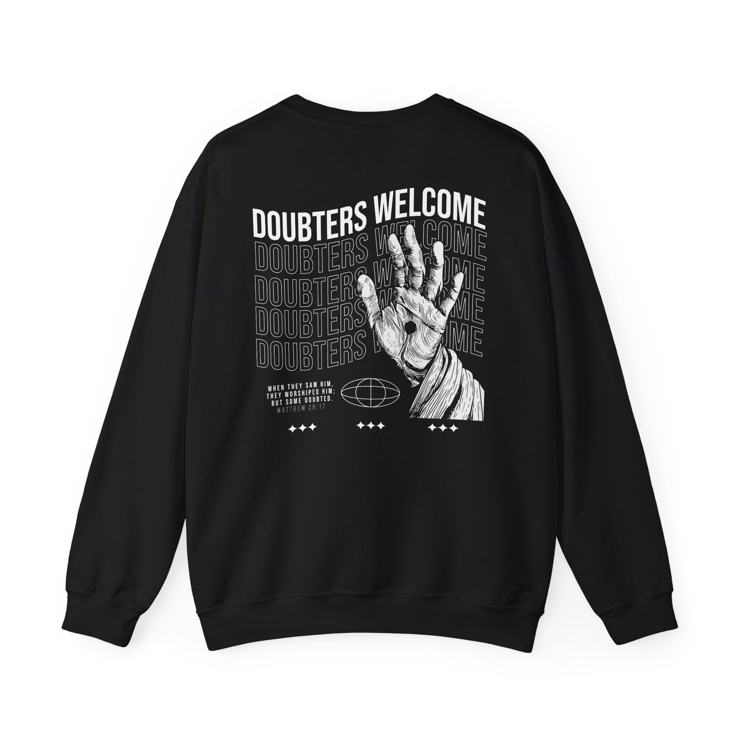 "Doubters Welcome" Adult Crewneck Sweatshirt