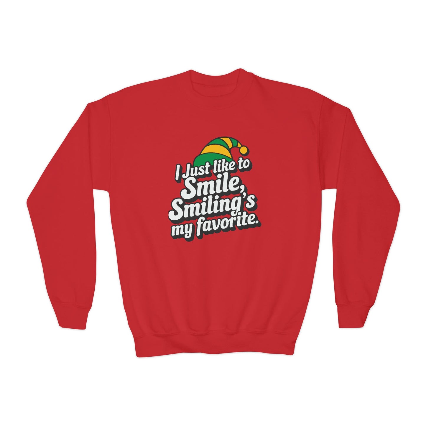 "Smiling's My Favorite" Christmas Kids Sweatshirt