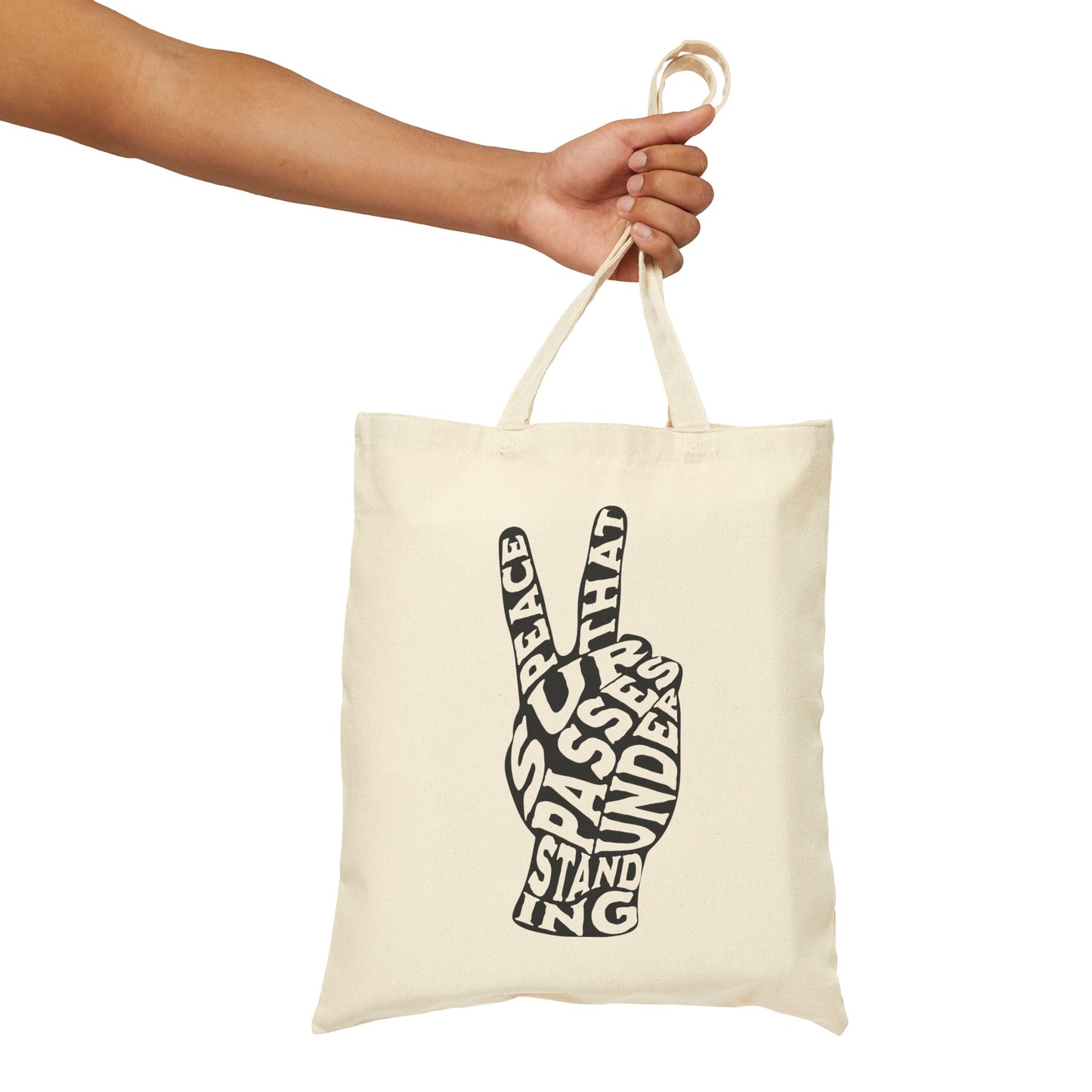 "Peace" Cotton Canvas Tote Bag