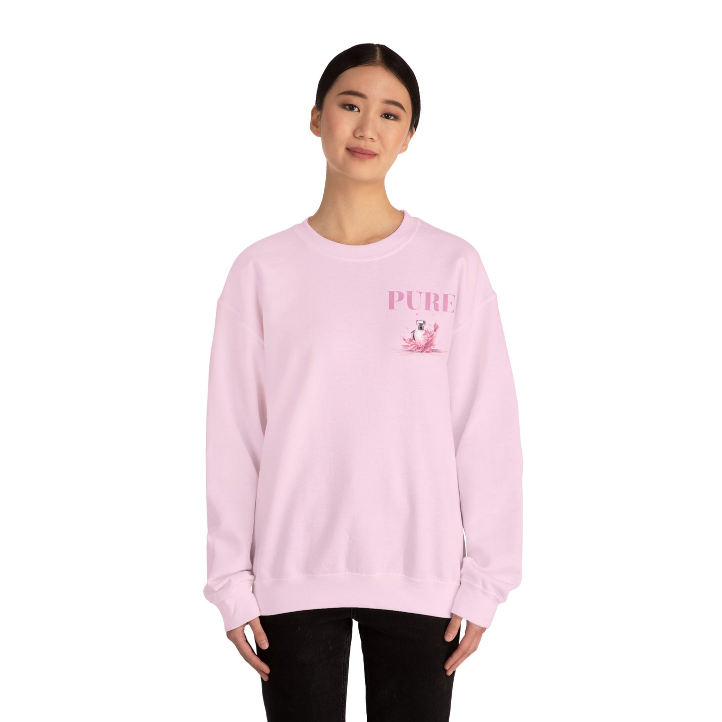 "Pure Worship" Pink Adult Crewneck Sweatshirt