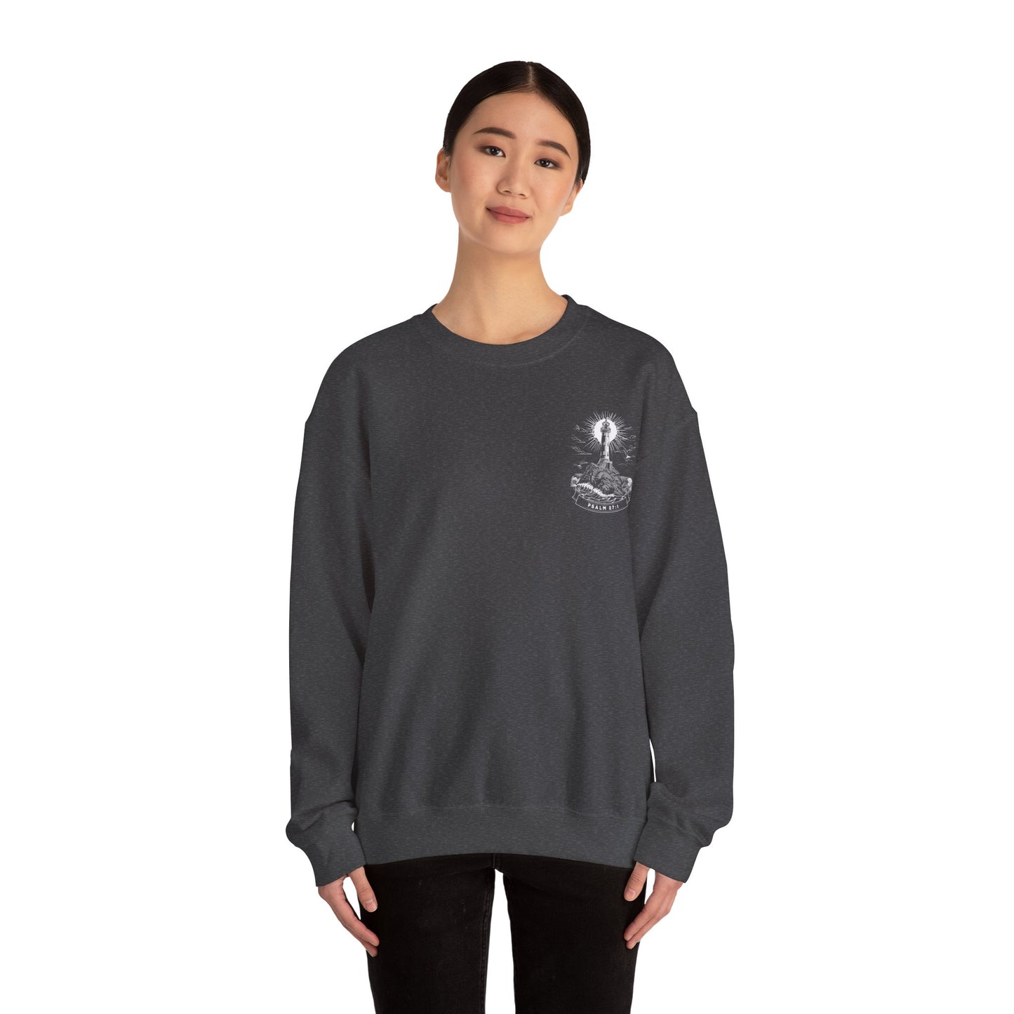 "Psalm 27:1" Adult Crewneck Sweatshirt