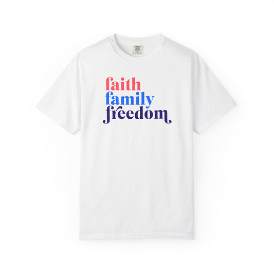 "FAITH FAMILY FREEDOM" UNISEX PREMIUM TEE"