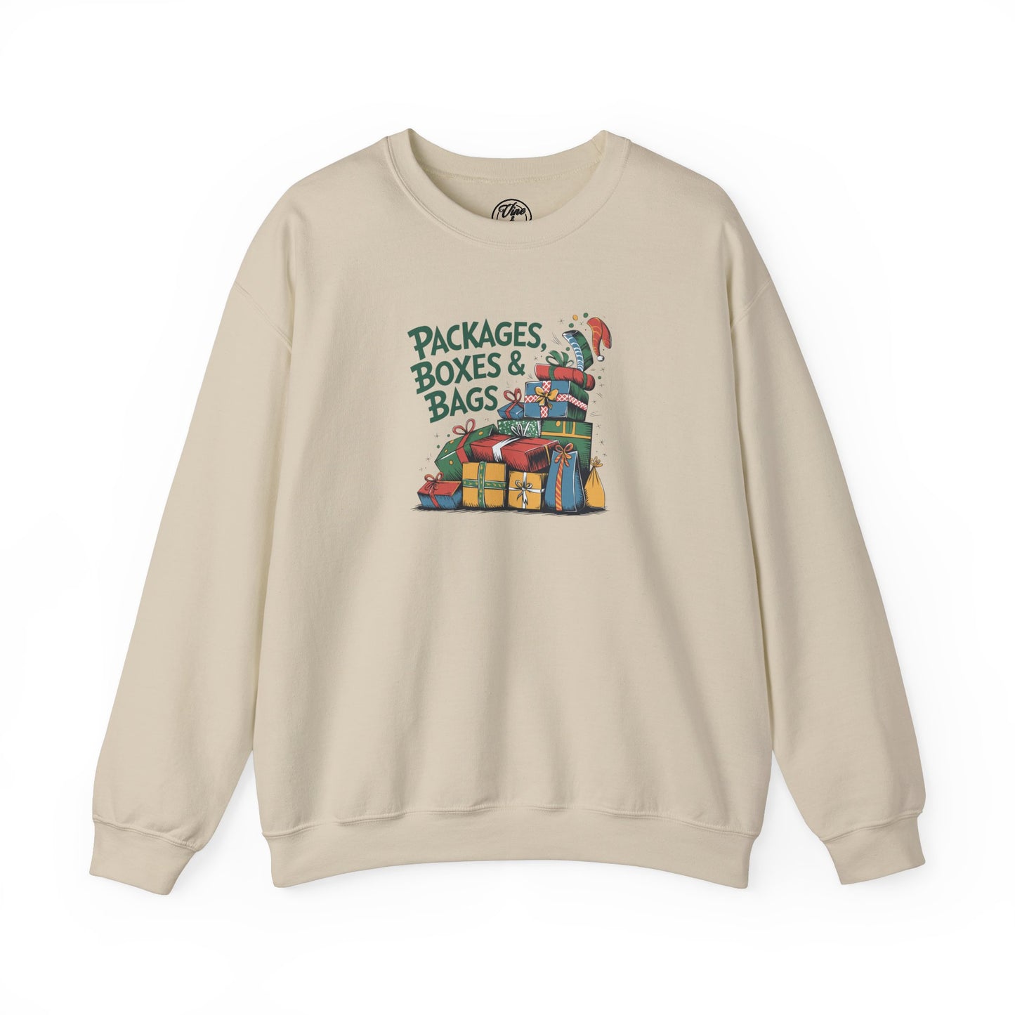 "Packages Boxes & Bags" Christmas Crewneck Sweatshirt